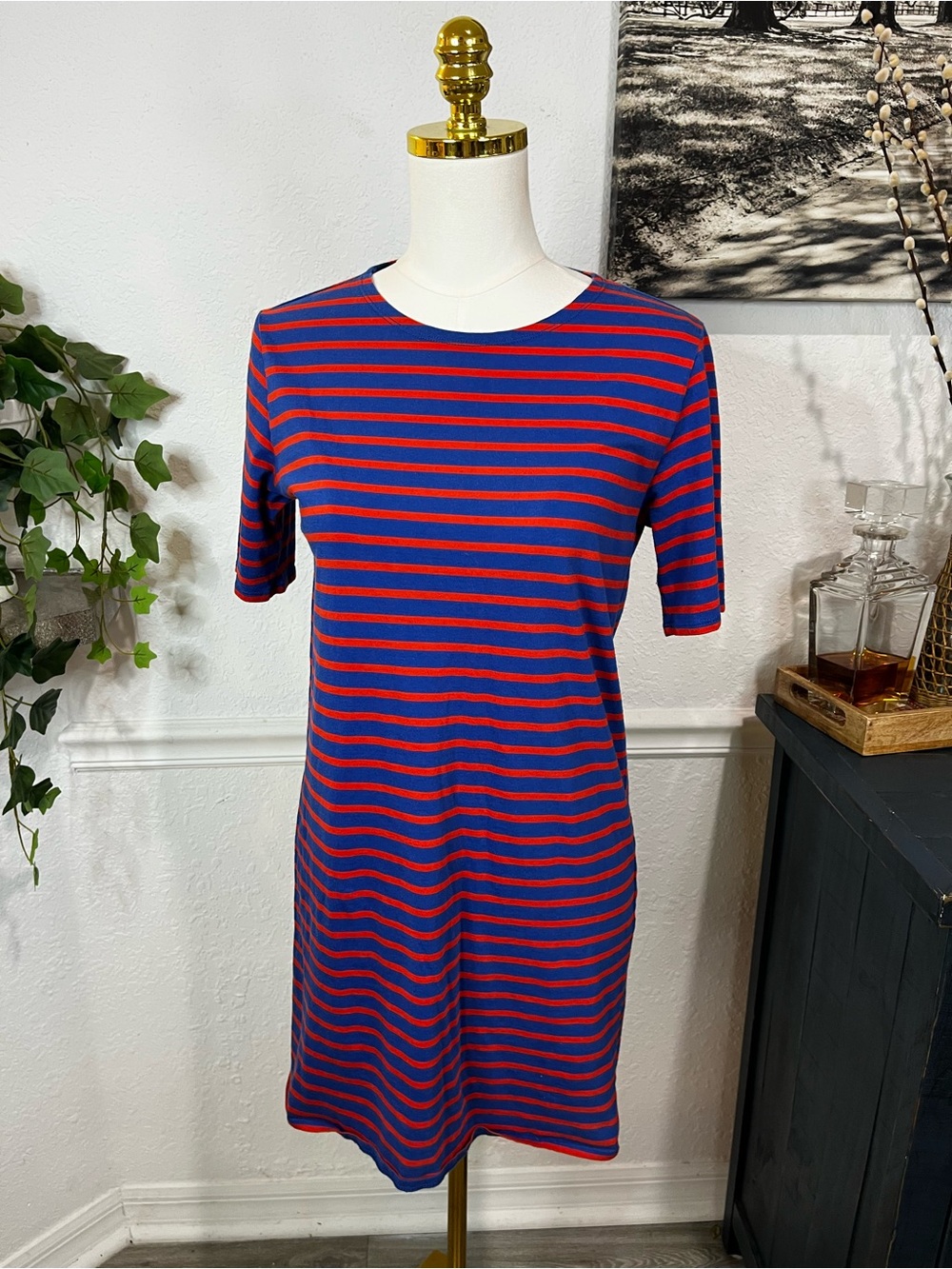 The Tee Dress Blue and Red Small Sold Out